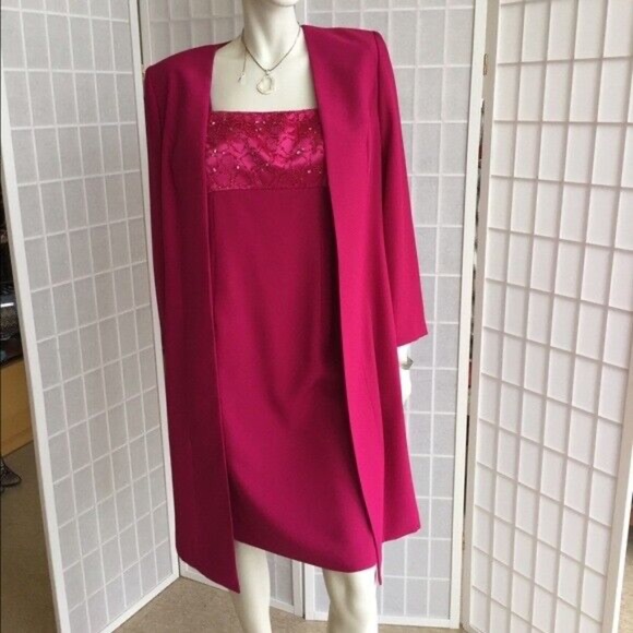 Nah Nah,Woman,Dress+Jacket,Red,Sz 10,Sleeveless,Knee length,Jacket Long Sleeve.! - Picture 2 of 12